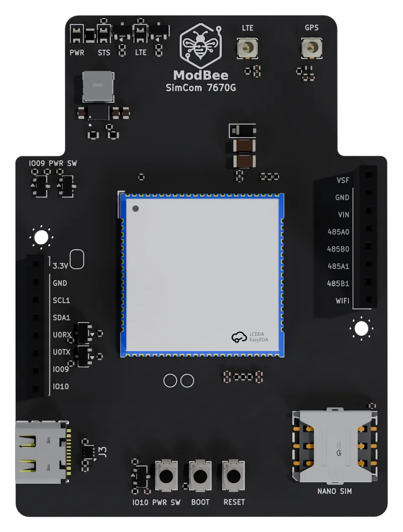 HAT LTE A7670G from above