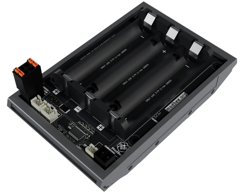 Battery Pack 18650 in its enclosure, from the side