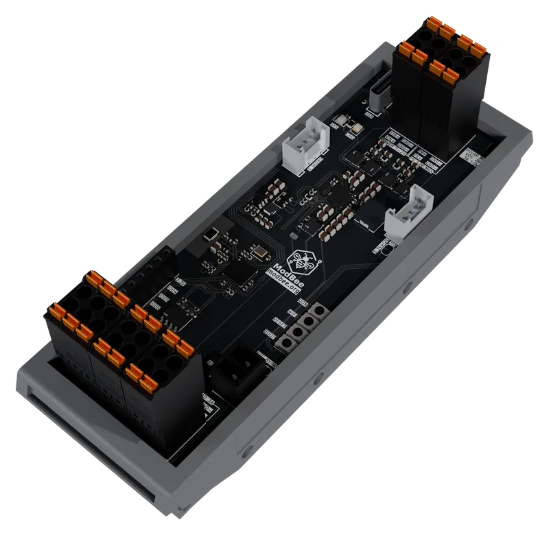MPPT Charger in its enclosure, from the side